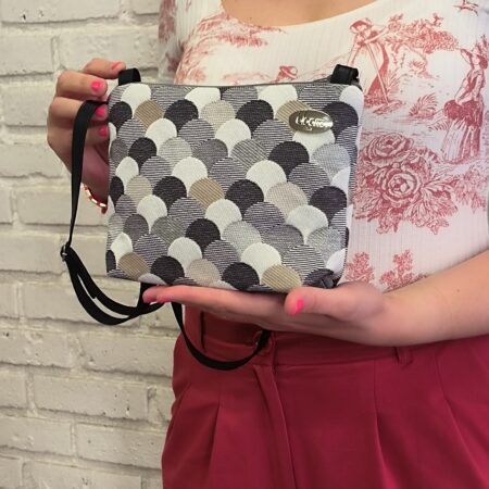 Petit sac bandoulière vegan Mermaid gris beige