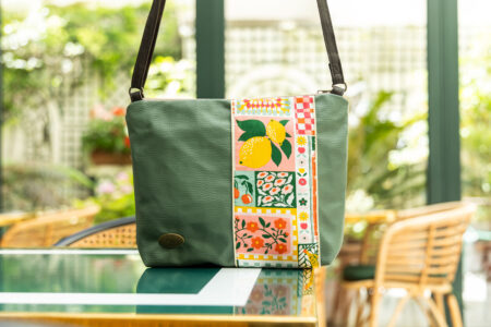 Moyenne pochette bandoulière à bande Sicile Jaune